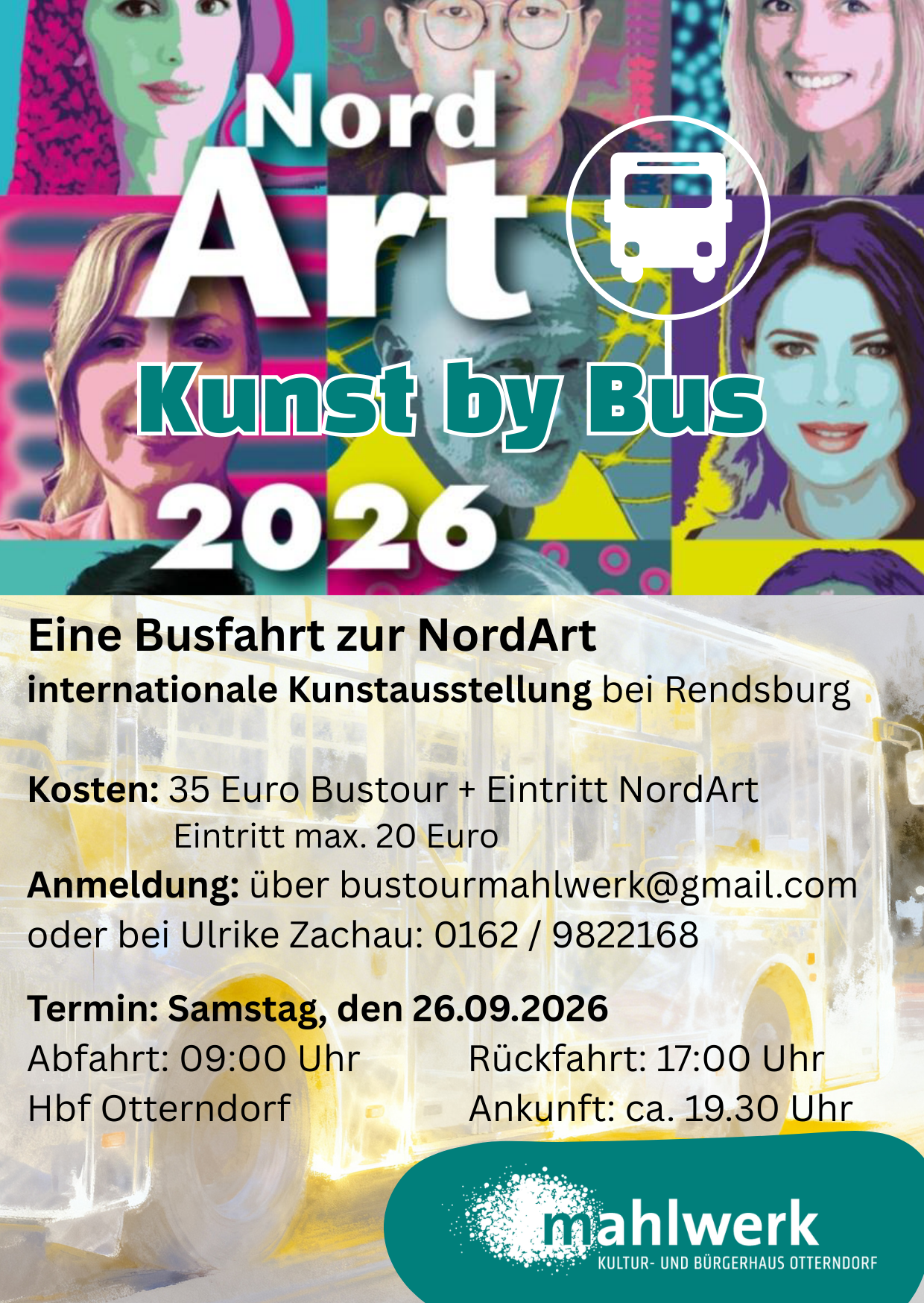 Busfahrt zur NordArt bei Rendsburg